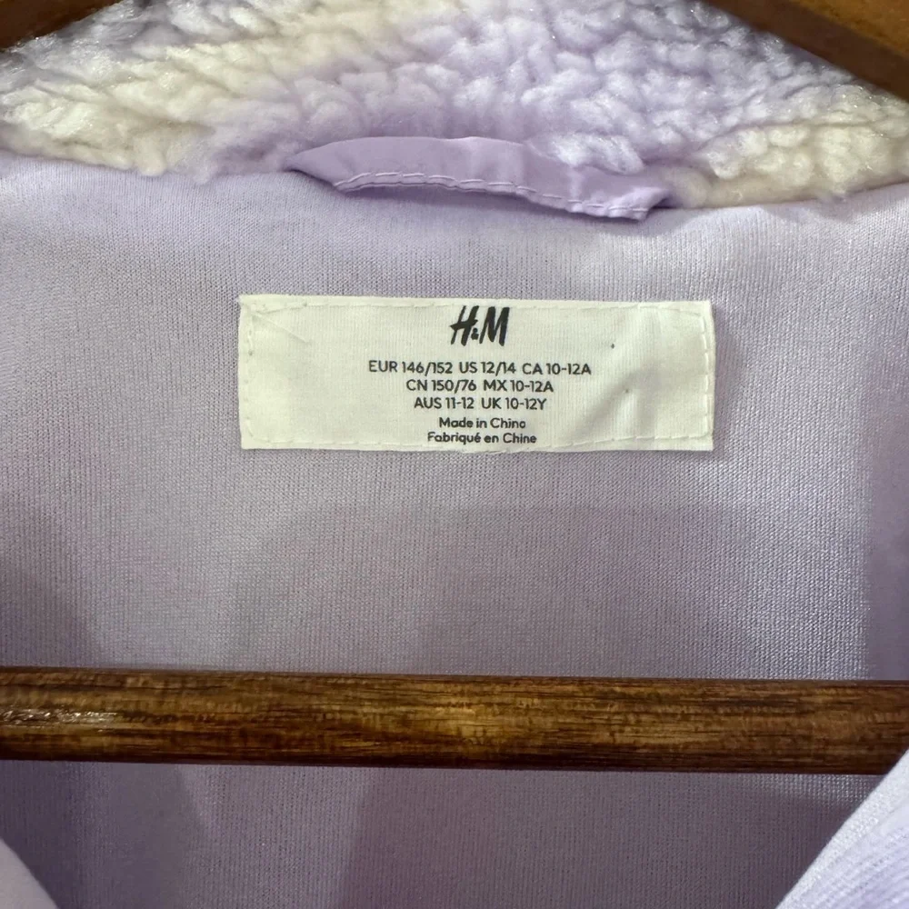 H&M Kids Purple and Cream Fleece Jacket 12/14y - Picture 4 of 4